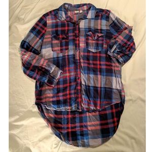 BP brand (Nordstrom) blue red plaid button down L